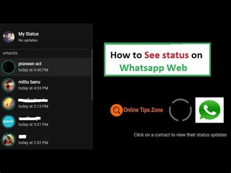 How to see Status on Whatsapp Web - YouTube