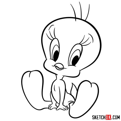 How to draw Tweety Bird - Sketchok | Cartoon coloring pages, Bird ...