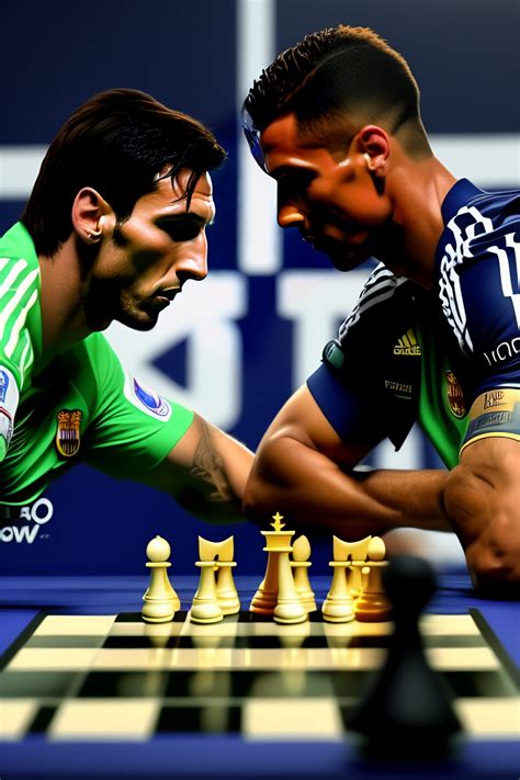 Lexica - Messi vs ronaldo playing chess