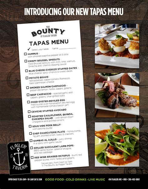 The Bounty Introduces New Tapas Menu - Flagler Tavern