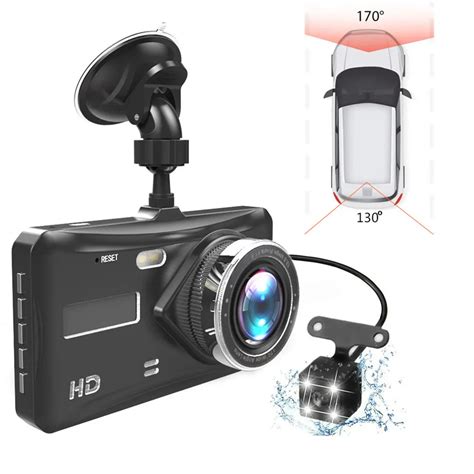 Dash Cam Dual Lens Full HD 1080P 4 IPS Car DVR Vehicle Camera Front ...