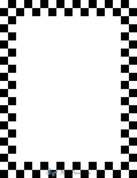 Printable Black and White Checkered Page Border