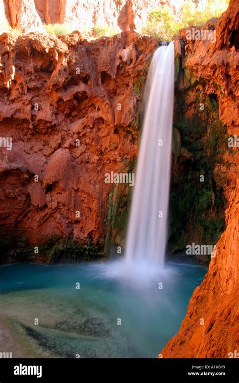 mooney falls, havasu creek, grand canyon Stock Photo - Alamy