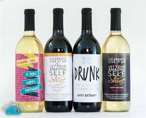 Birthday Wine Labels, what a fun gift! | Birthday wine label, Birthday wine, Birthday