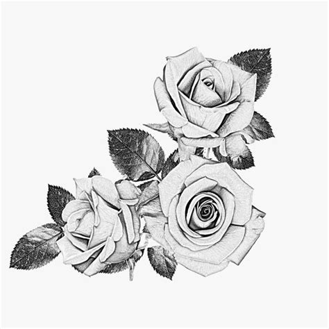 Free Black And White Rose Drawing, Download Free Black And White Rose ...