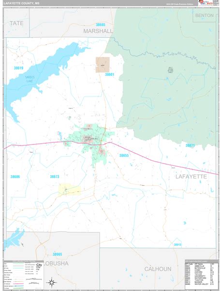 Lafayette County, MS Wall Map Premium Style by MarketMAPS - MapSales