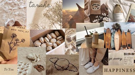 Aesthetic Tan Collage Wallpaper