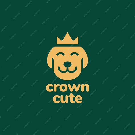 Premium Vector | Animal pets dog bull smile crown mascot modern logo design vector