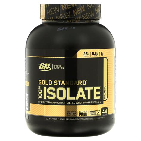 Optimum Nutrition, Gold Standard 100% Isolate, Rich Vanilla, 2.91 lbs ...