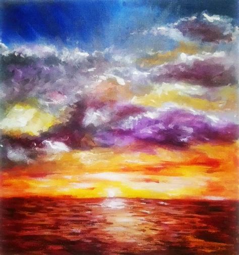 Sunset sky Painting by Sunil Kumar | Saatchi Art