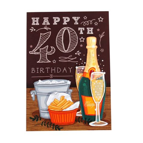 40th Birthday Card for Men Happy 40th Birthday 40th | Etsy