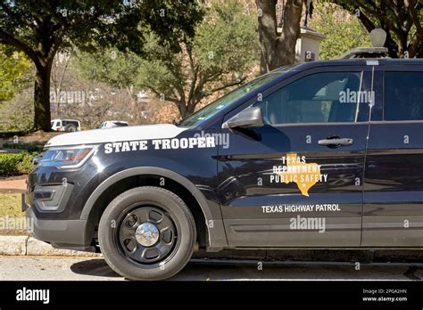 Austin, Texas, USA - February 2023: State Trooper police patrol car of the Texas Highway Patrol ...