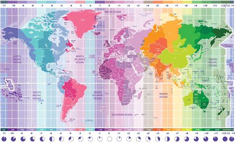 World Map Of Time Zones Printable