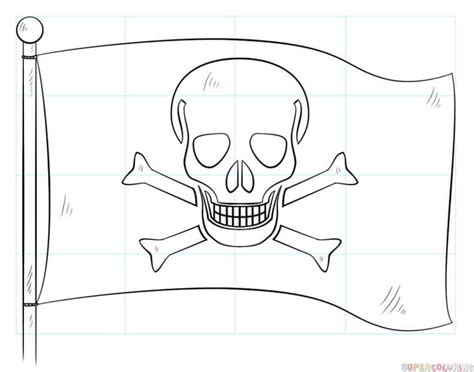 How to draw a pirate flag | Step by step Drawing tutorials