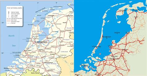 The Netherlands with and without dikes. - Maps on the Web