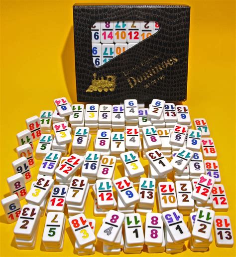 Dominoes Double 18 Professional Size, Mexican Train Set with Numbers ...