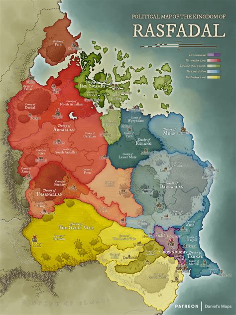 Political map of the Kingdom of Rasfadal : r/dndmaps