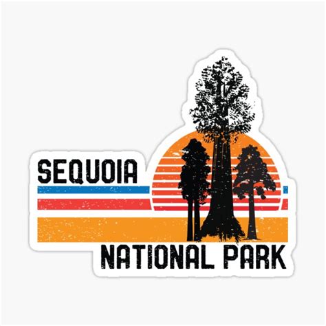 "Vintage Sequoia National Park California Retro Sequoia Tree" Sticker ...