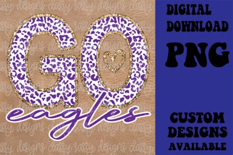 Go Eagles Purple and Gold Glitter Mascot Graphic by Nikki Lawson L'Heureux · Creative Fabrica