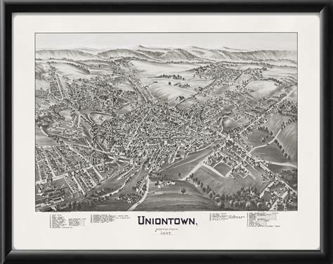 Uniontown PA 1897 Restored Map | Vintage City Maps