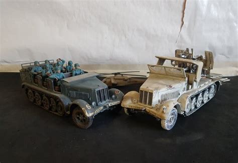 Hand Made - Krauss Maffei Sd.Kfz. 7 truppa e 2cm Flak - Catawiki