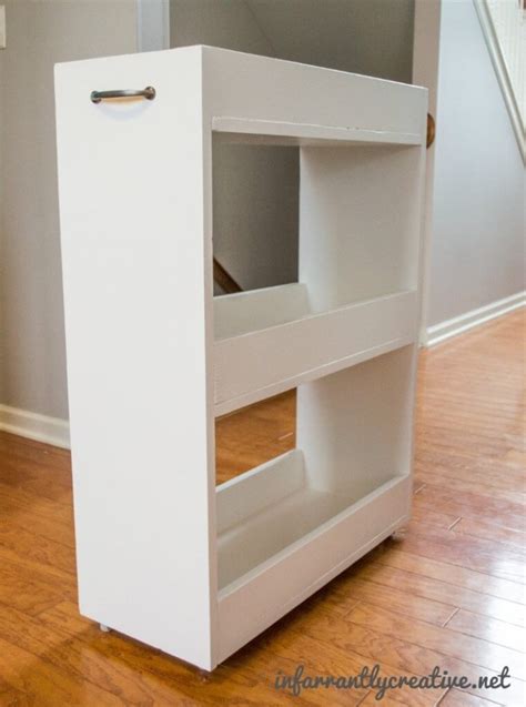 Slim Rolling Laundry Room Storage Cart - Free DIY Plan