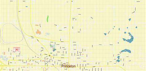 Princeton Indiana US Map Vector Extra High Detailed Street Map editable ...