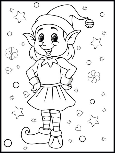 Elf On The Shelf Coloring Pages Snowflake