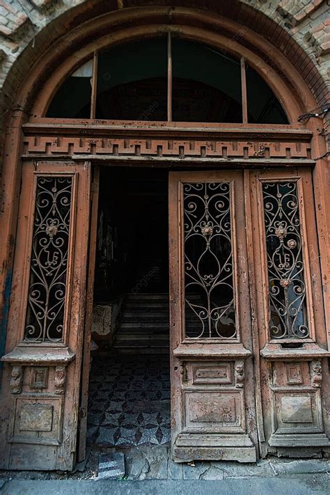 Old Tbilisi Architecture Facade Tbilisi Iron Photo Background And ...