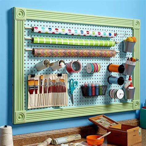 Organize Anything with Pegboard: 14 Ideas and Tips | Sewing room ...