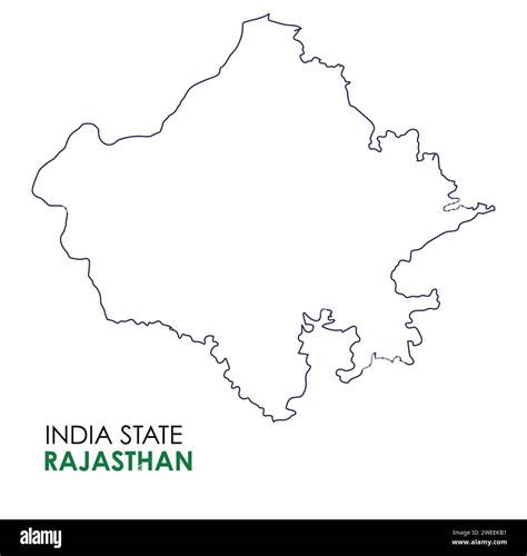 Rajasthan map of Indian state. Rajasthan map vector illustration. Rajasthan map on white ...