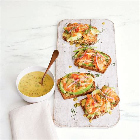 Smoked Salmon Tartines with Gravlax Sauce by Ina Garten Breakfast Time, Yummy Breakfast ...