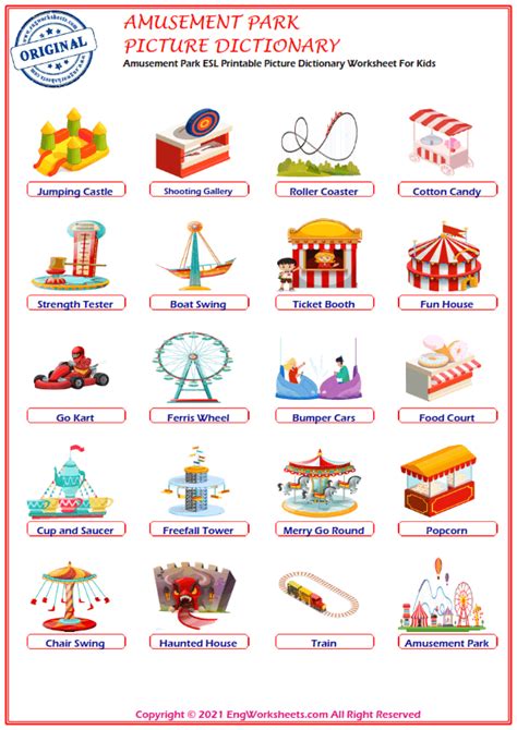 Want to learn Amusement Park words? Here are 40 different best ...