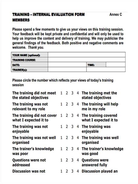 FREE 15+ Training Feedback Forms in PDF