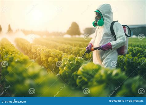 Farmer Worker in Protection Equipment Spraying Crops. Generate Ai Stock Photo - Image of noxious ...