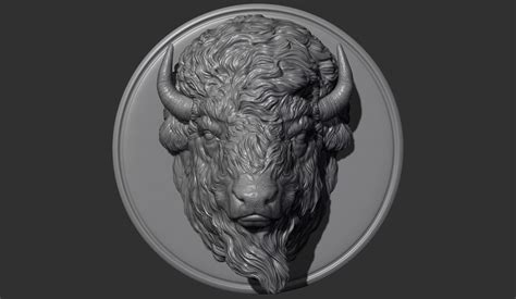 ArtStation - Bison head for pendant | Resources