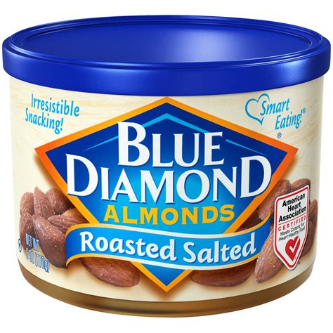 Blue Diamond Almonds Roasted Salted 6 oz. Can - Walmart.com - Walmart.com