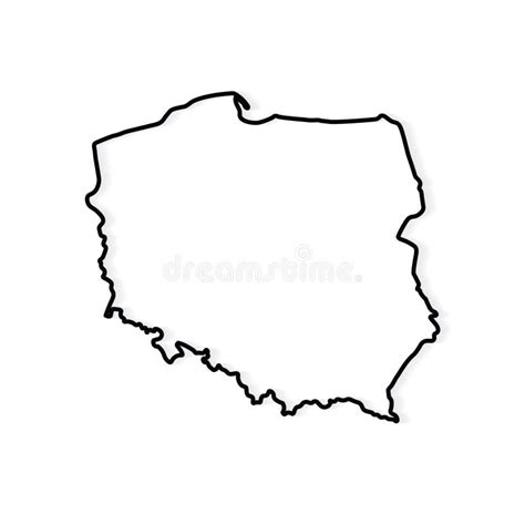 Polska - kontur mapa ilustracja wektor. Ilustracja złożonej z prosty ...