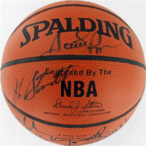 1992 Dream Team Signed NBA Basketball with (12) Signatures with Michael Jordan, Patrick Ewing ...