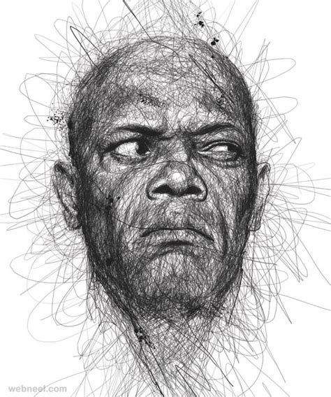 20 Awesome Celebrity Portraits made of Scribbles by Vince Low