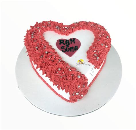 Heart Shape Rosette Anniversary Cake | Order Online at Bakers Fun