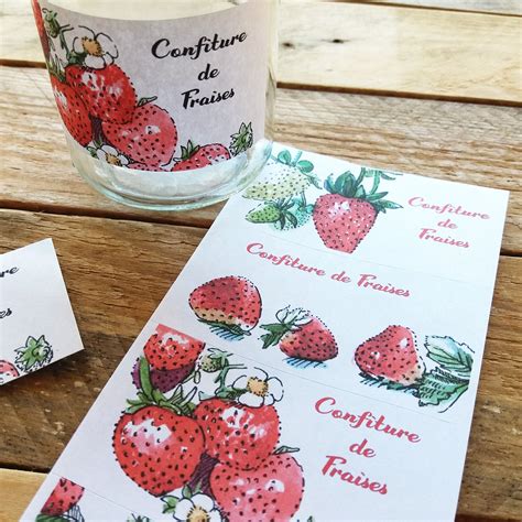 Strawberry Jam Labels Canning Labels Customizable Strawberry - Etsy