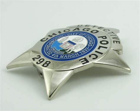 Chicago Police Officer Police Badge Solid Copper Replica Movie Props W ...