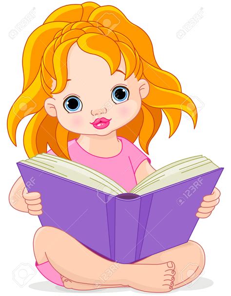 little girl reading clipart - Clipground