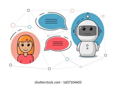 Chatbot Girl Speech Bubbles Vector Illustration Stock Vector (Royalty ...