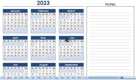 [Free] Year 2023 Calendar Designs and Format in Excel