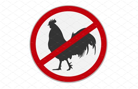 No chicken sign. Dietary restriction | Pre-Designed Illustrator ...