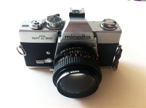 Minolta srt 201 film camera with Minolta 50mm 1:2 lens