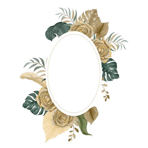 Tropical Leaves Watercolor Hd Transparent, Flower Frame With Tropical Forest Leaves And ...