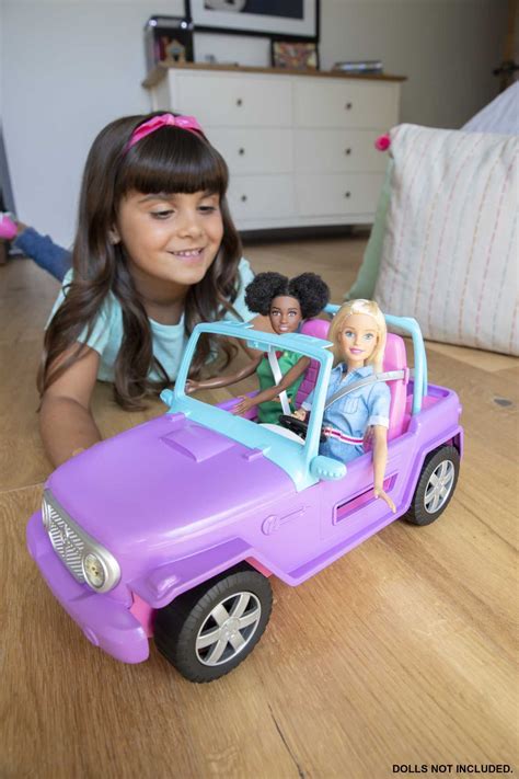 $11.19: Barbie Toy Car, Purple Off-Road Vehicle with 2 Pink Seats and ...